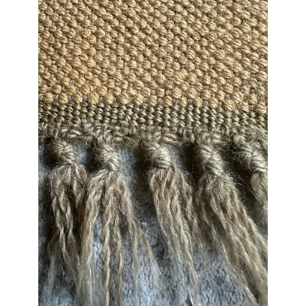 Vintage Turkish Kilim Rug Boho Aztec Rug 37x25” wool jute natural woven